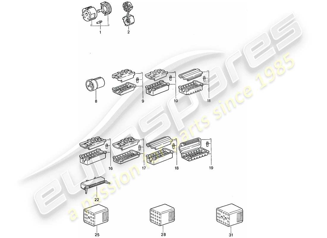 porsche 1976 (911) connector housing part diagram