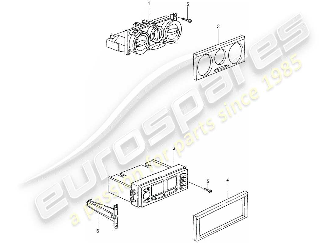 porsche 1999 (986 boxster) control switch parts diagram