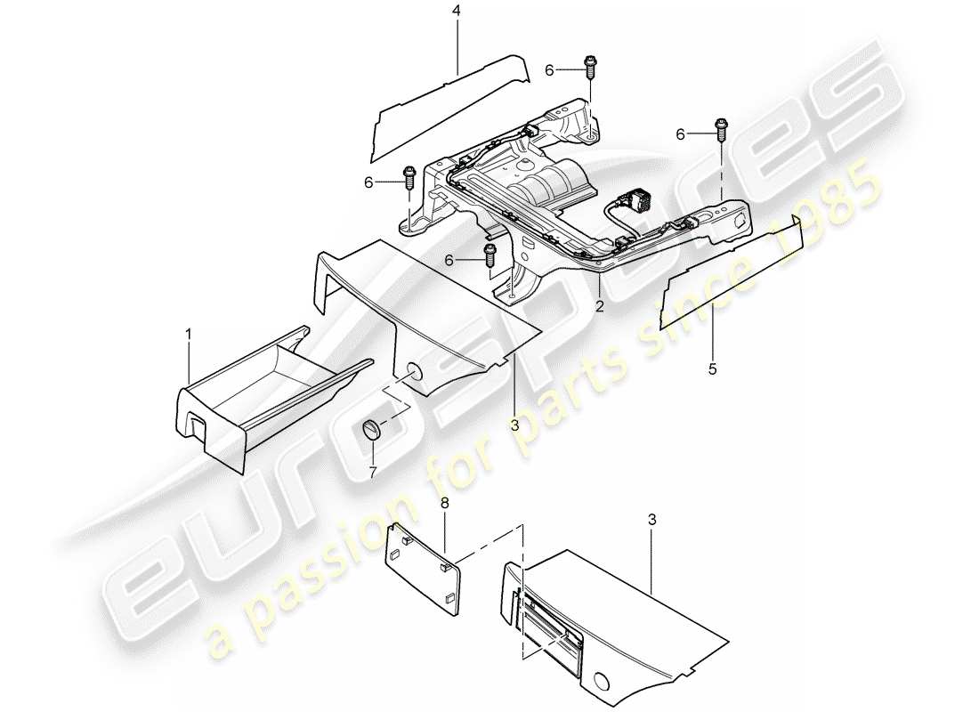 porsche cayenne (2005) seat frame parts diagram