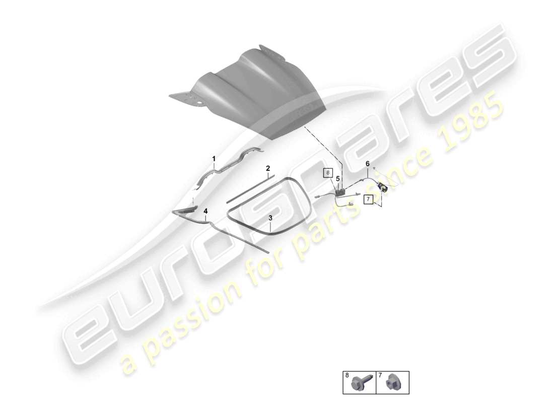 porsche 2020 (718 boxster spyder) accessories rear cover parts diagram