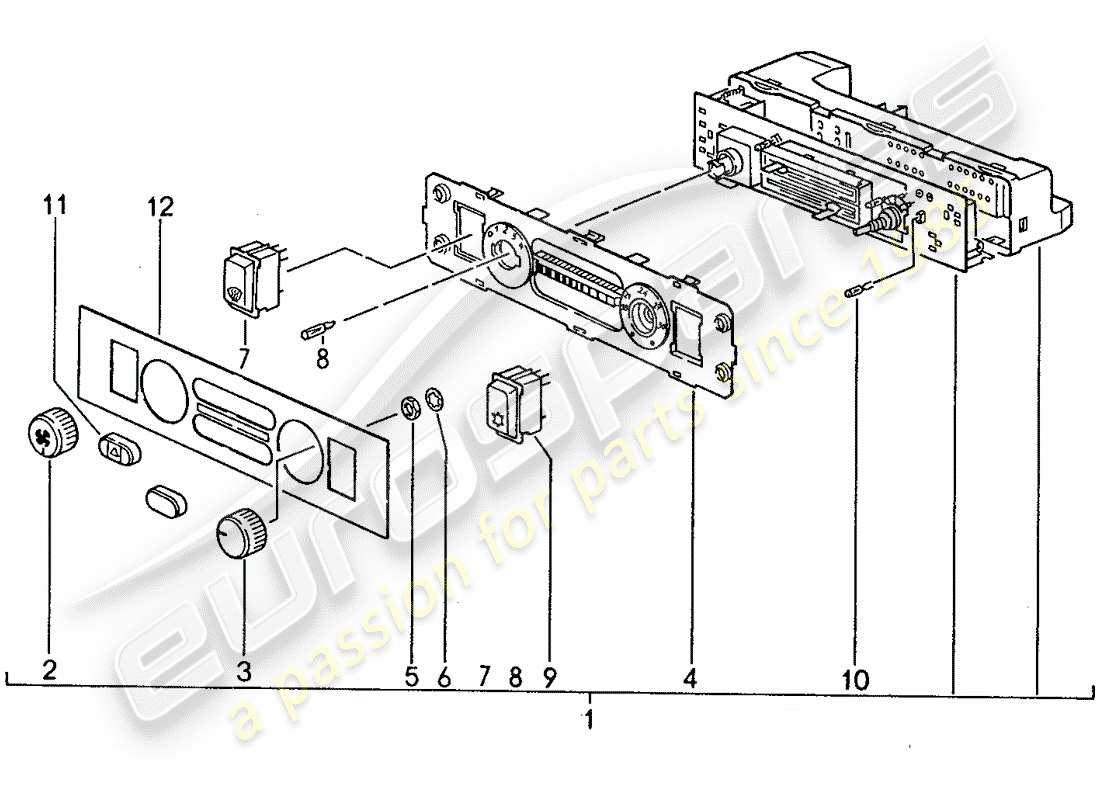porsche 1989 (944) control switch parts diagram