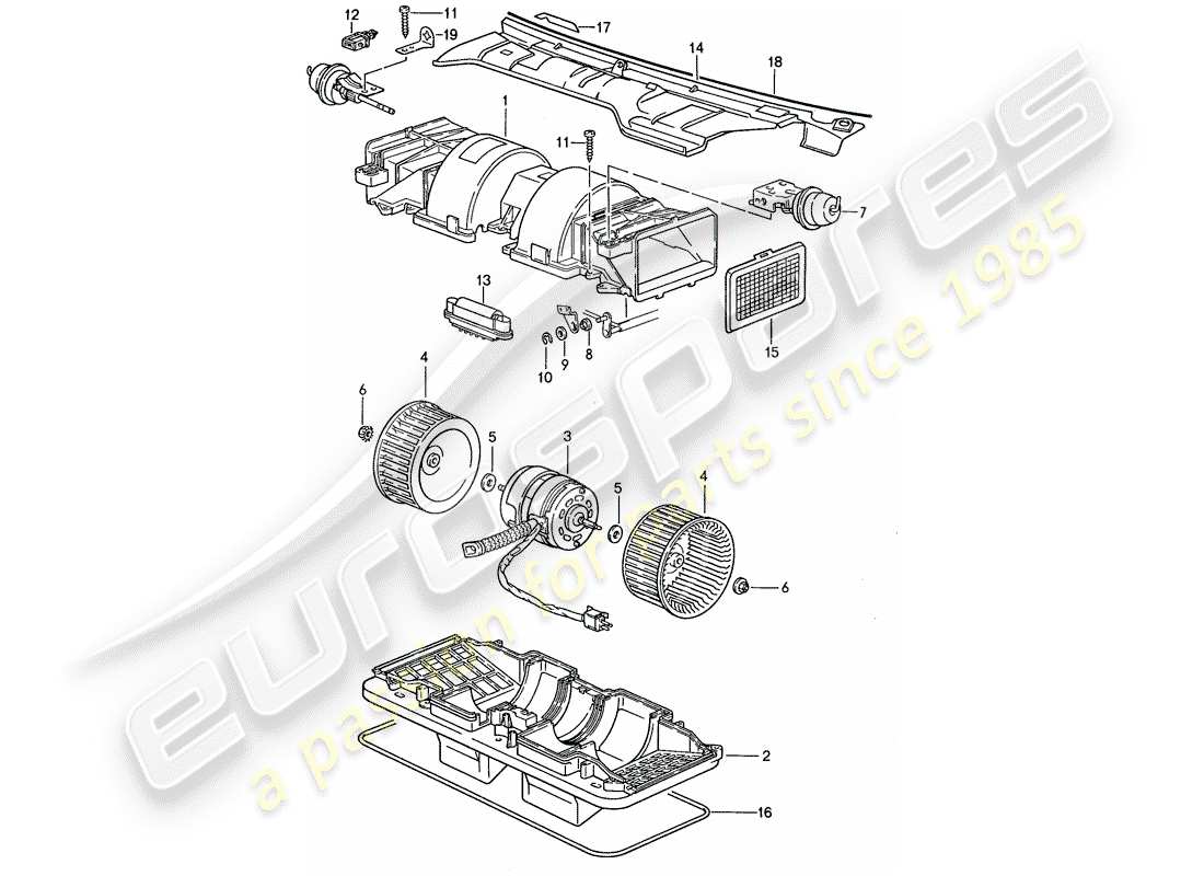 porsche 1989 (944) fan part diagram
