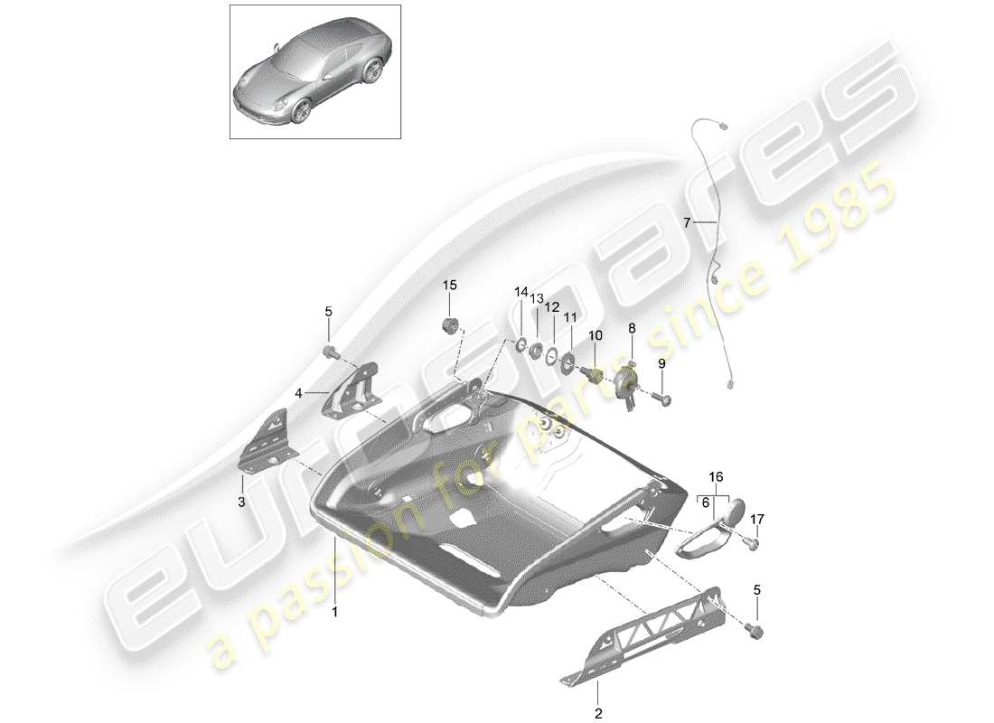 porsche 2014 (991-1) seat part diagram