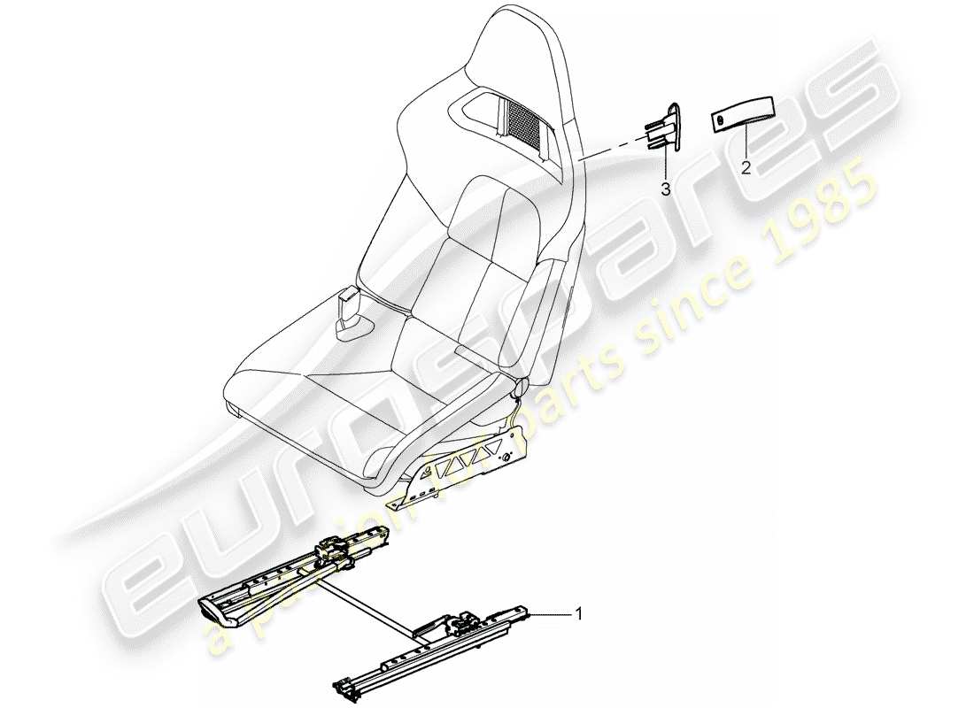 porsche 2009 (997-2 gt3) seat part diagram
