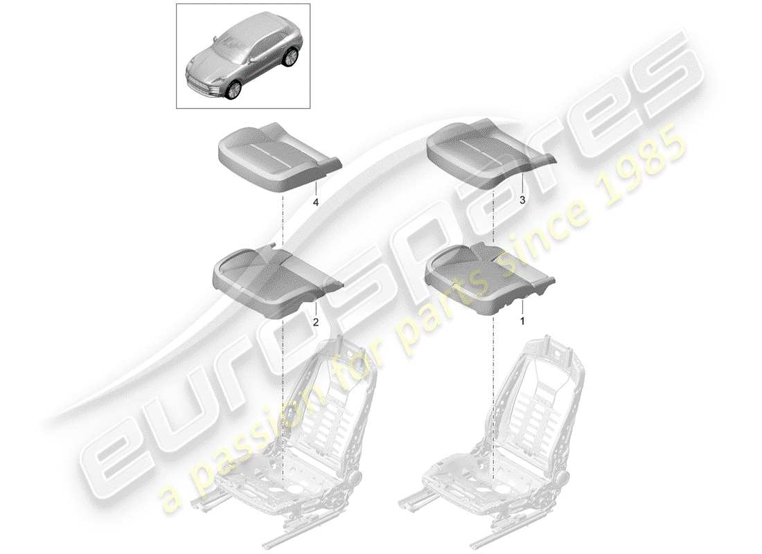 porsche 2020 (macan) foam part parts diagram