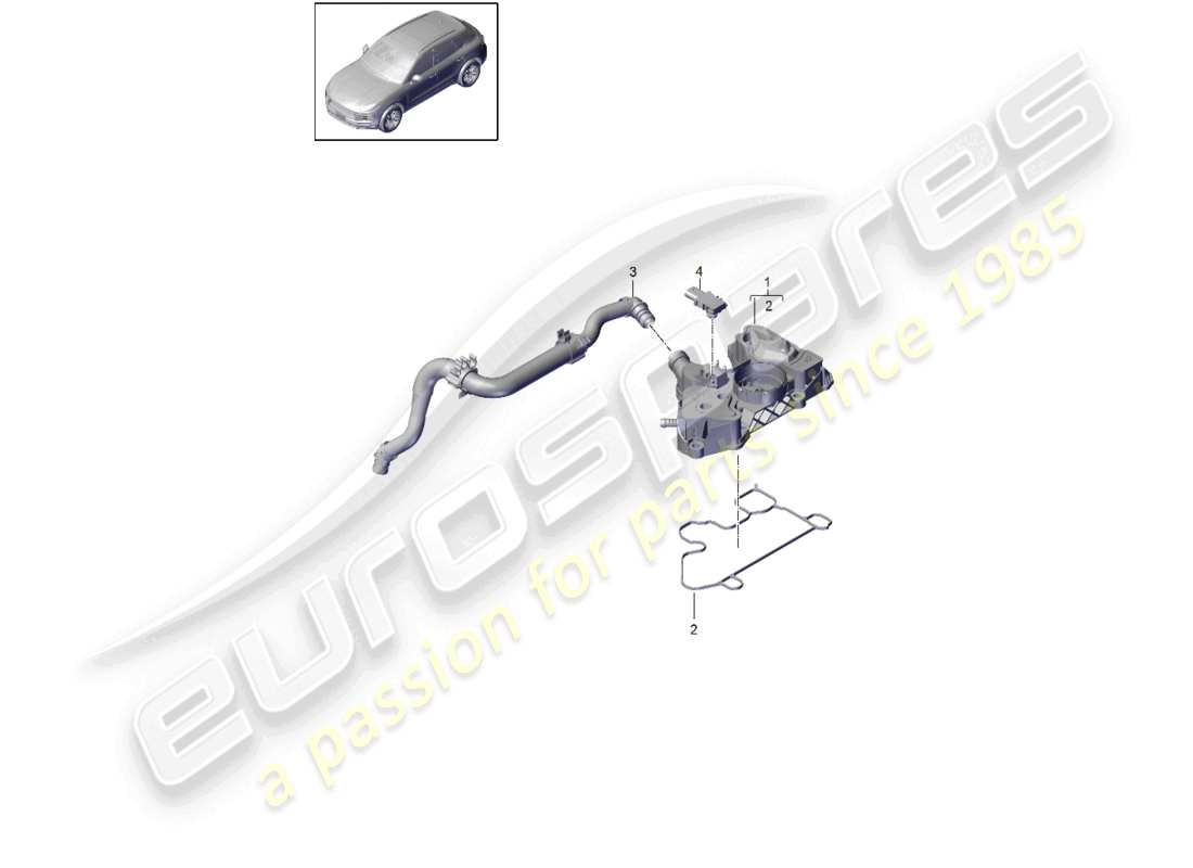 porsche 2020 (macan) oil separator breather line crankcase housing ventilation part diagram