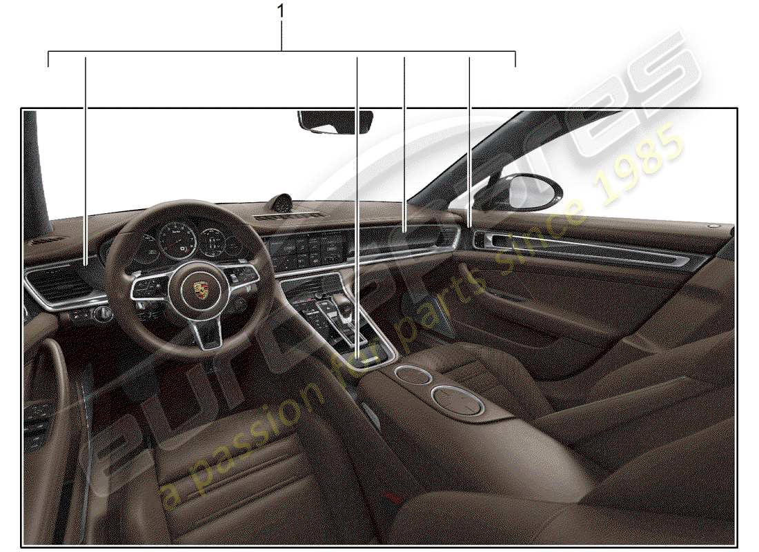 porsche 2019 (tequipment panamera) design package parts diagram