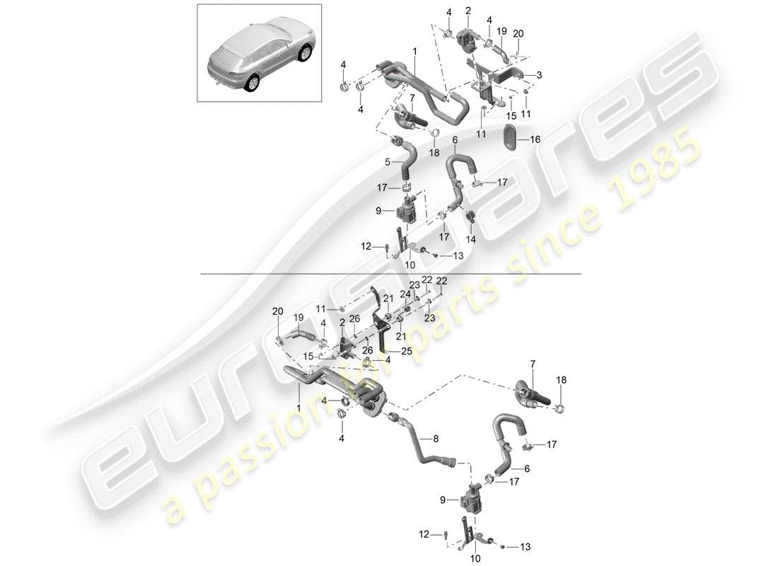 porsche 2017 (macan) heater parts diagram