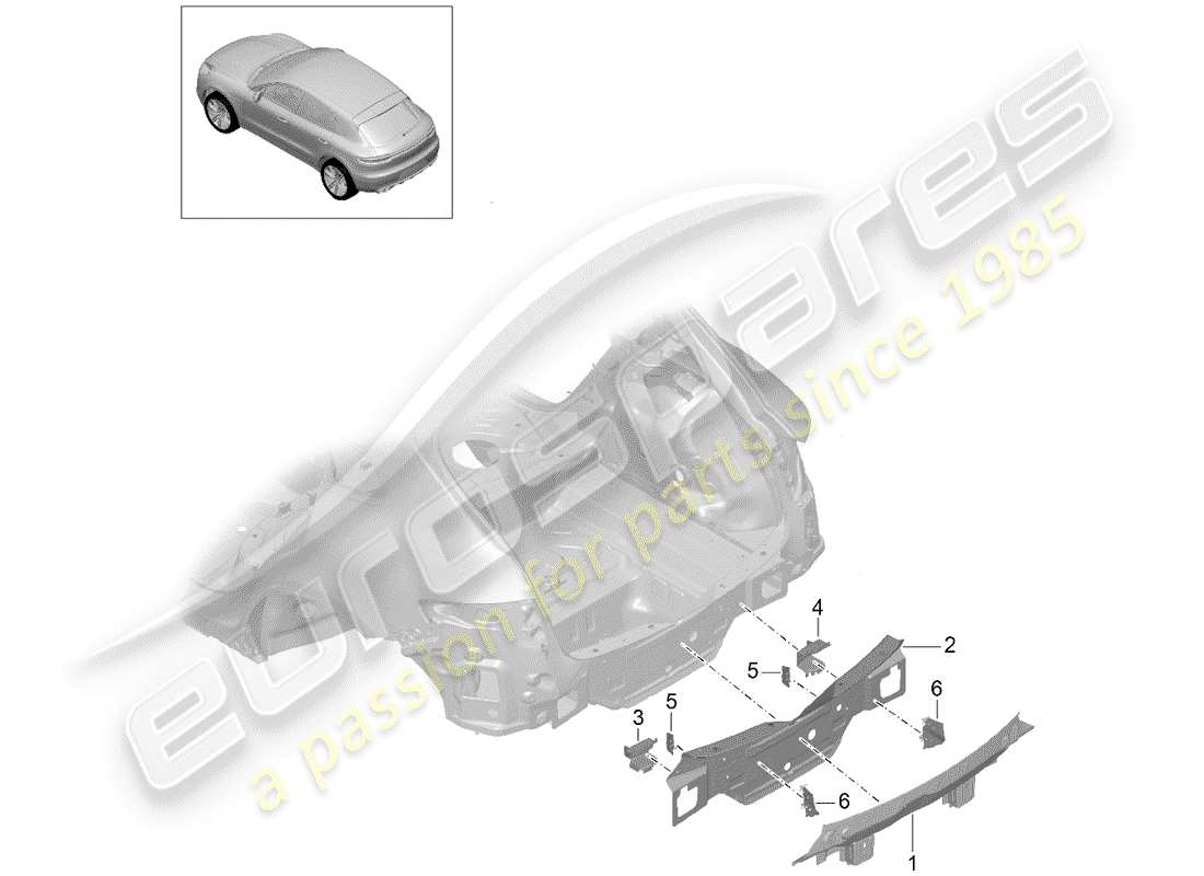 porsche 2020 (macan) end plate parts diagram