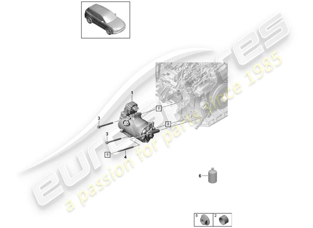 porsche 2020 (cayenne e3 9ya/9yb) compressor part diagram