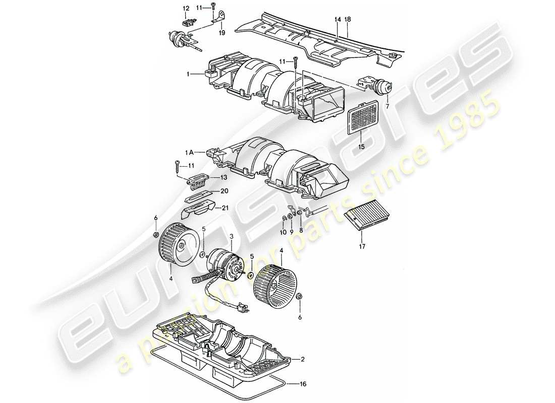 porsche 1994 (968) fan parts diagram