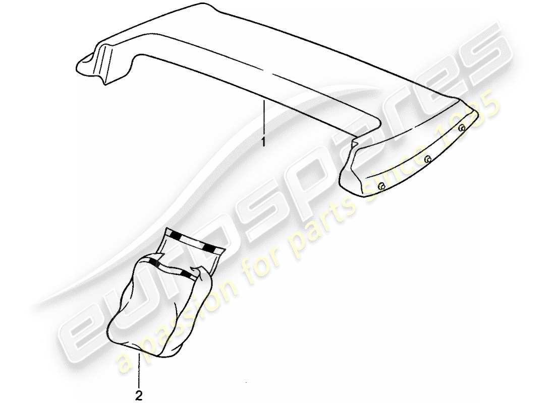 porsche 1989 (944) boot cover parts diagram