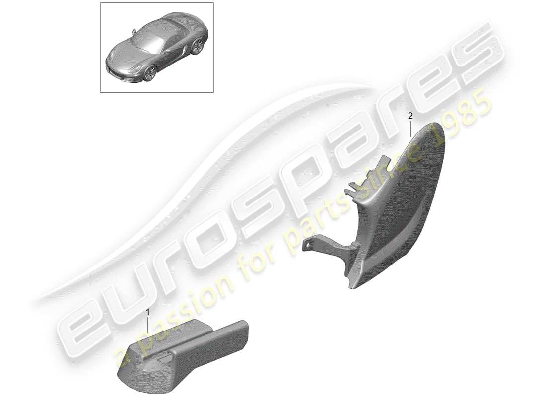 porsche 2013 (981 boxster) sports seat plus parts diagram