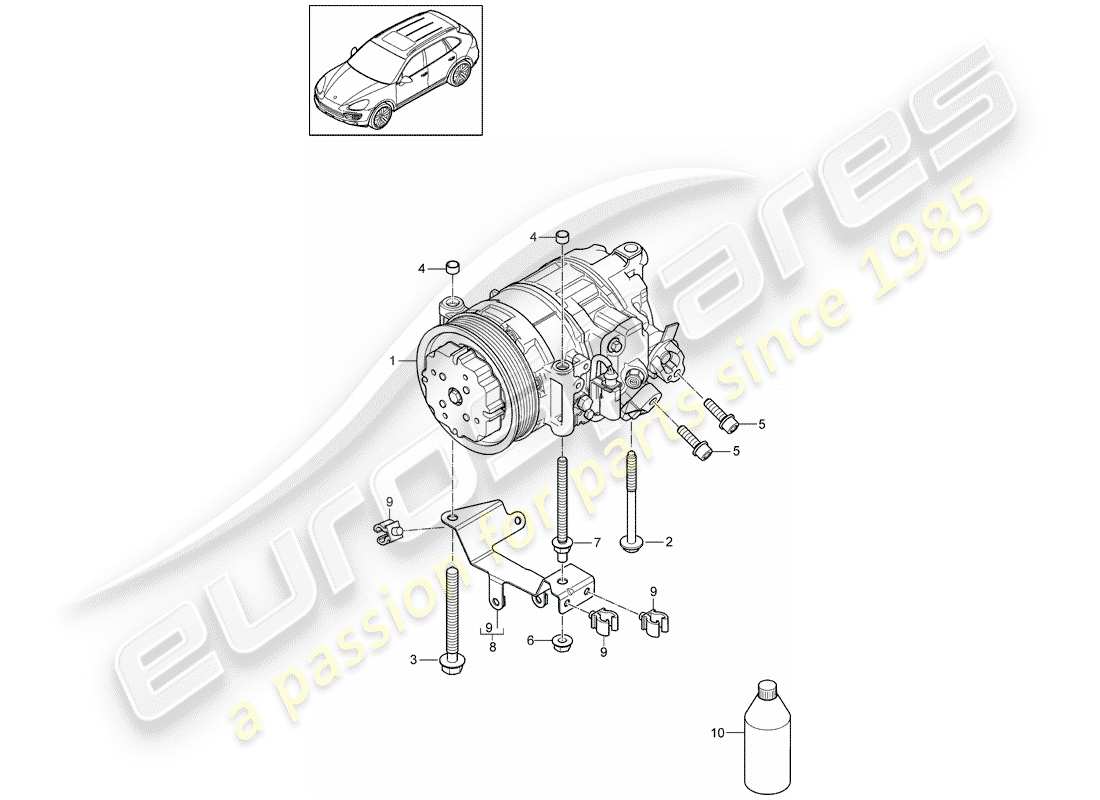 porsche 2015 (cayenne e2 92a) compressor part diagram
