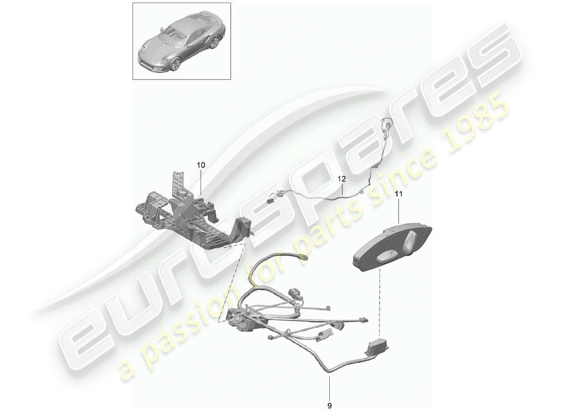 porsche 2017 (991-2 turbo) wiring harnesses part diagram