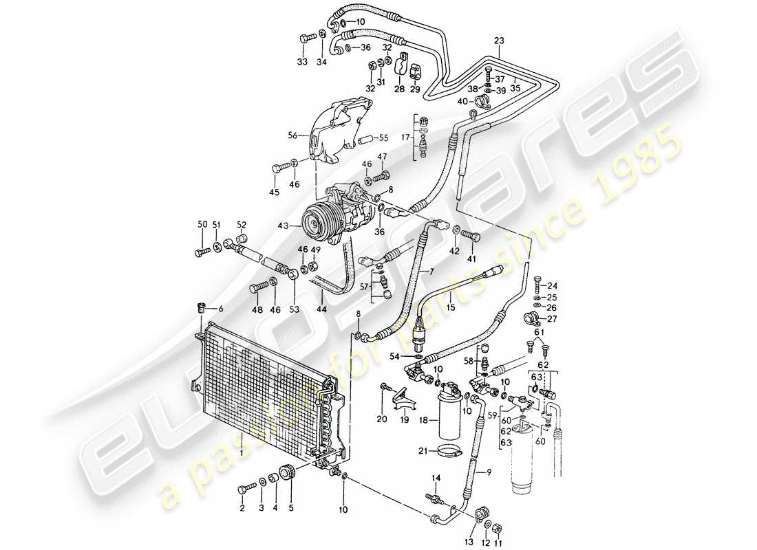 porsche 1994 (968) refrigerant circuit parts diagram