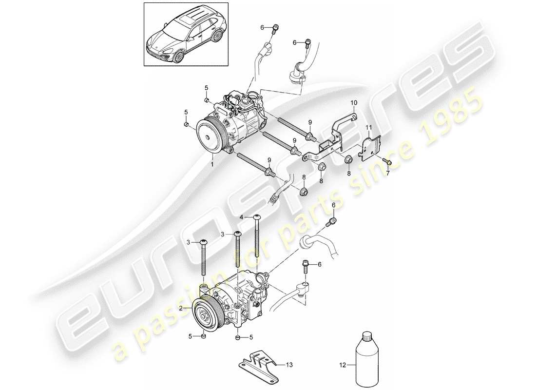 porsche 2013 (cayenne e2 92a) compressor parts diagram