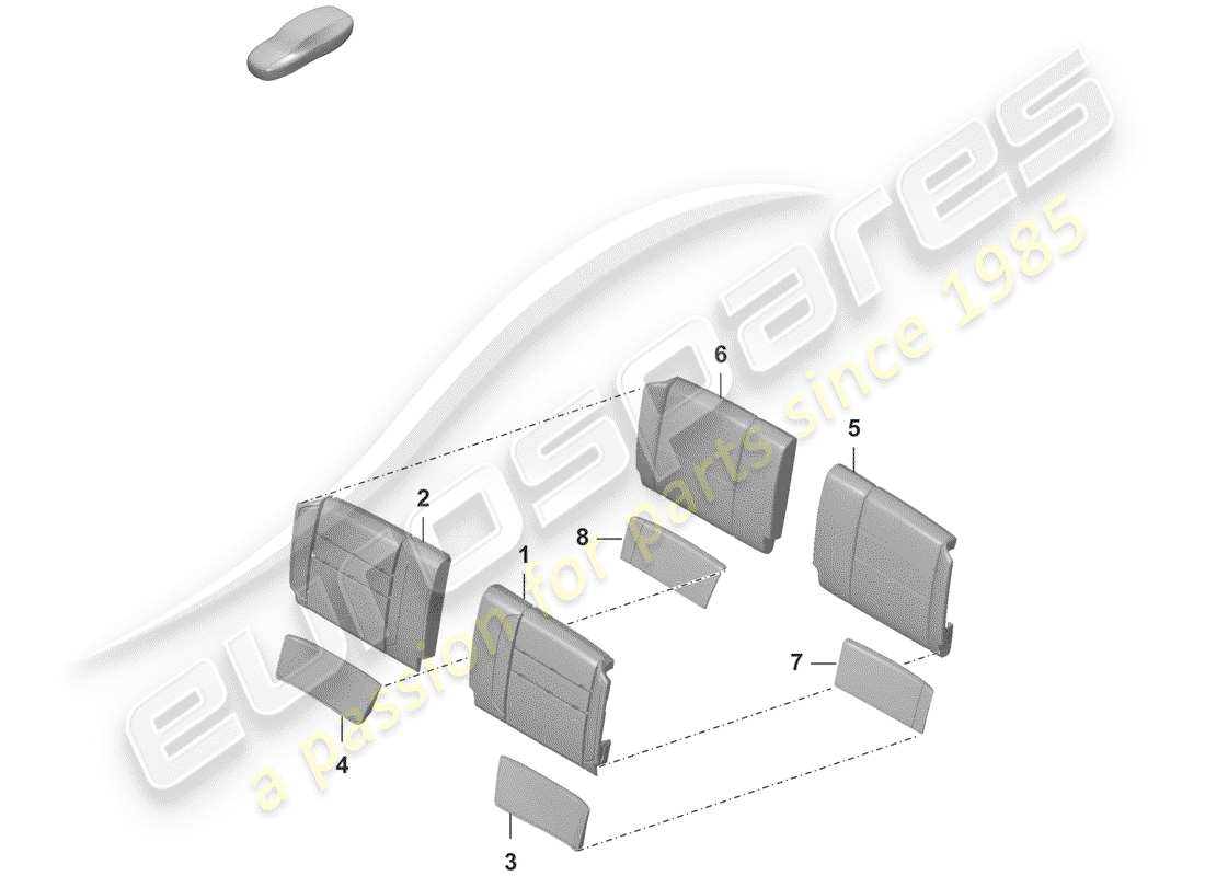 porsche 2020 (992-1) foam part part diagram