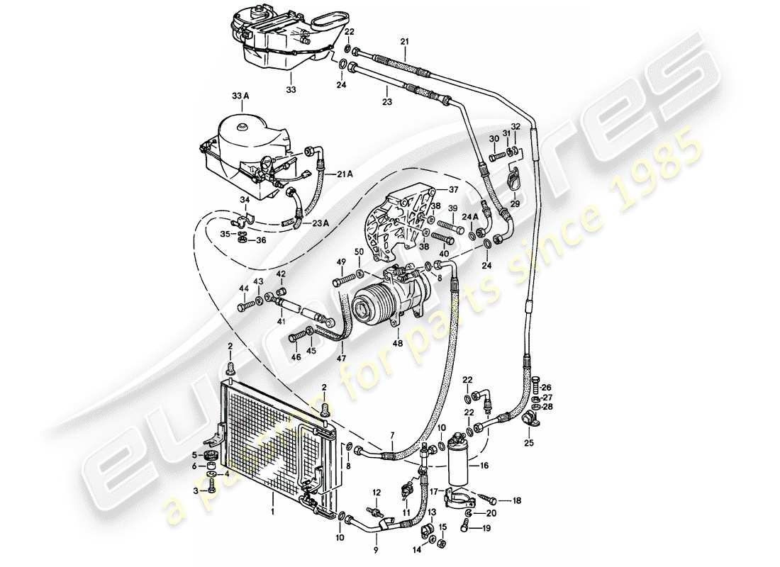 porsche 1987 (924s) air conditioner part diagram