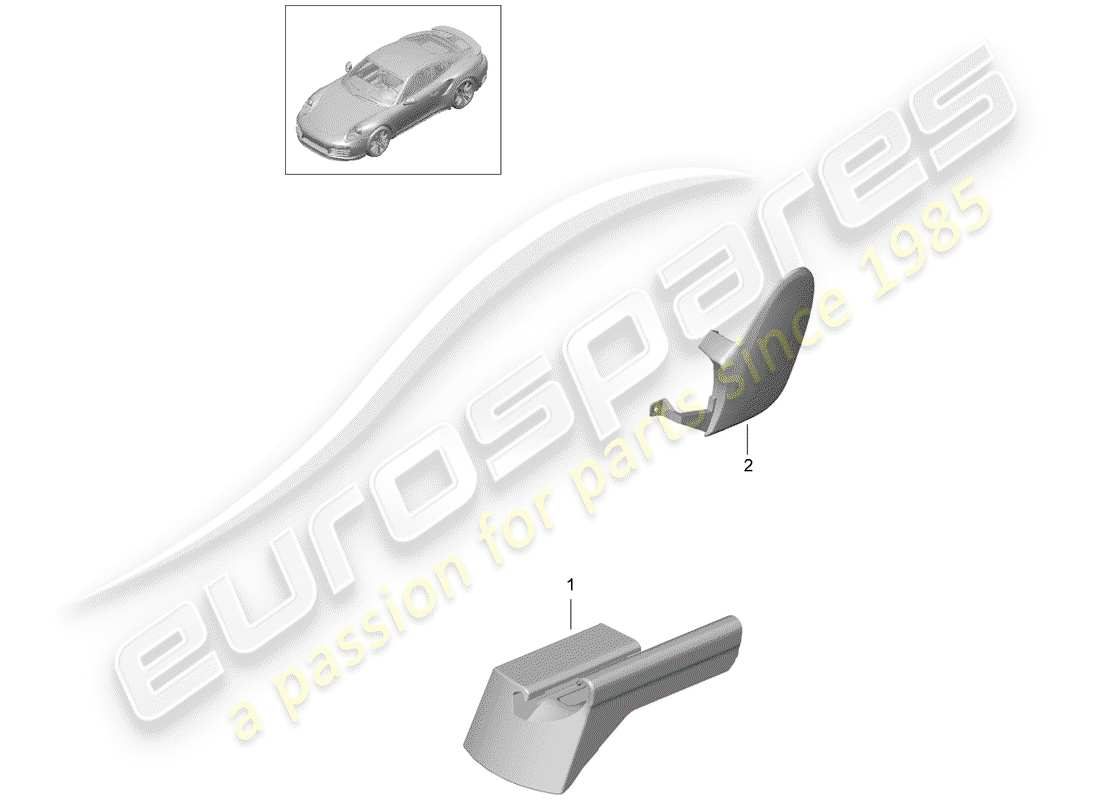 porsche 991 turbo (2014) sports seat plus part diagram