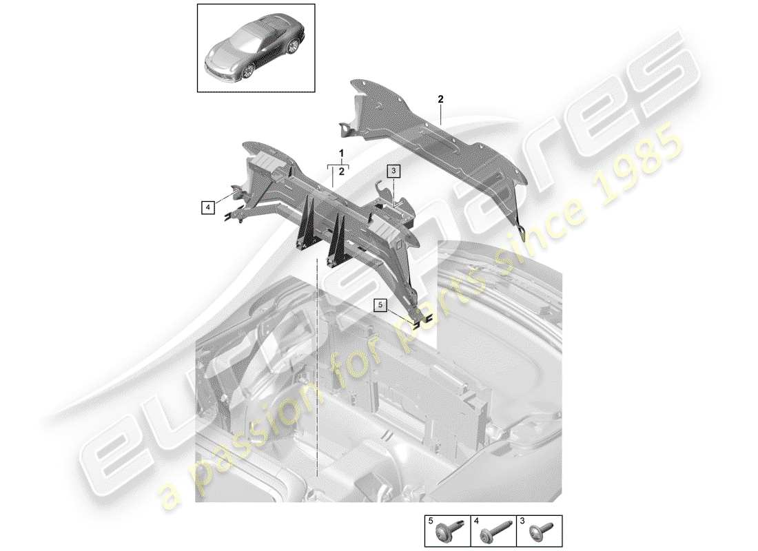 porsche 2016 (991-1 r/gt3/rs) cross member part diagram
