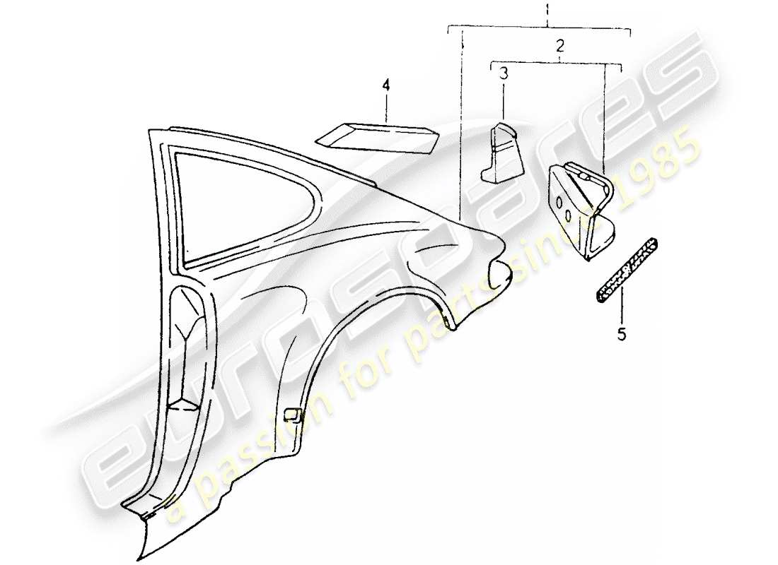 porsche 1990 (964) exterior panelling parts diagram