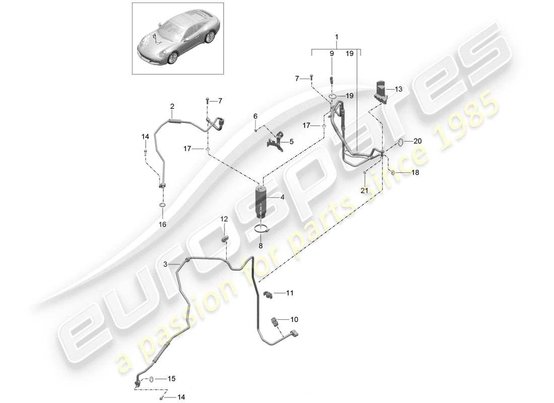 porsche 2017 (991-2) air conditioner part diagram