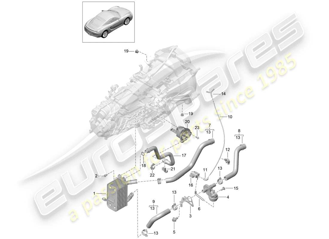 porsche 2014 (981 cayman) manual gearbox parts diagram