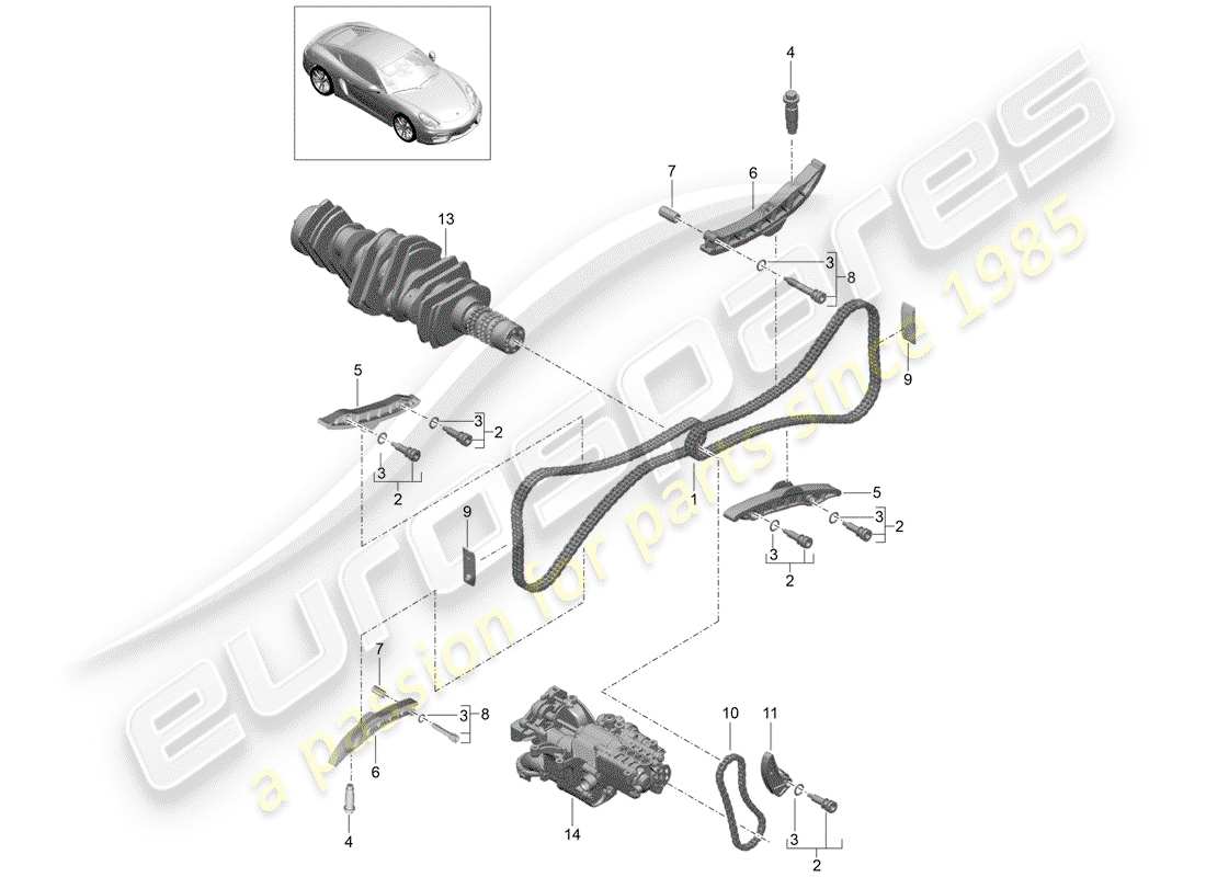 porsche 2015 (981 cayman) valve control part diagram