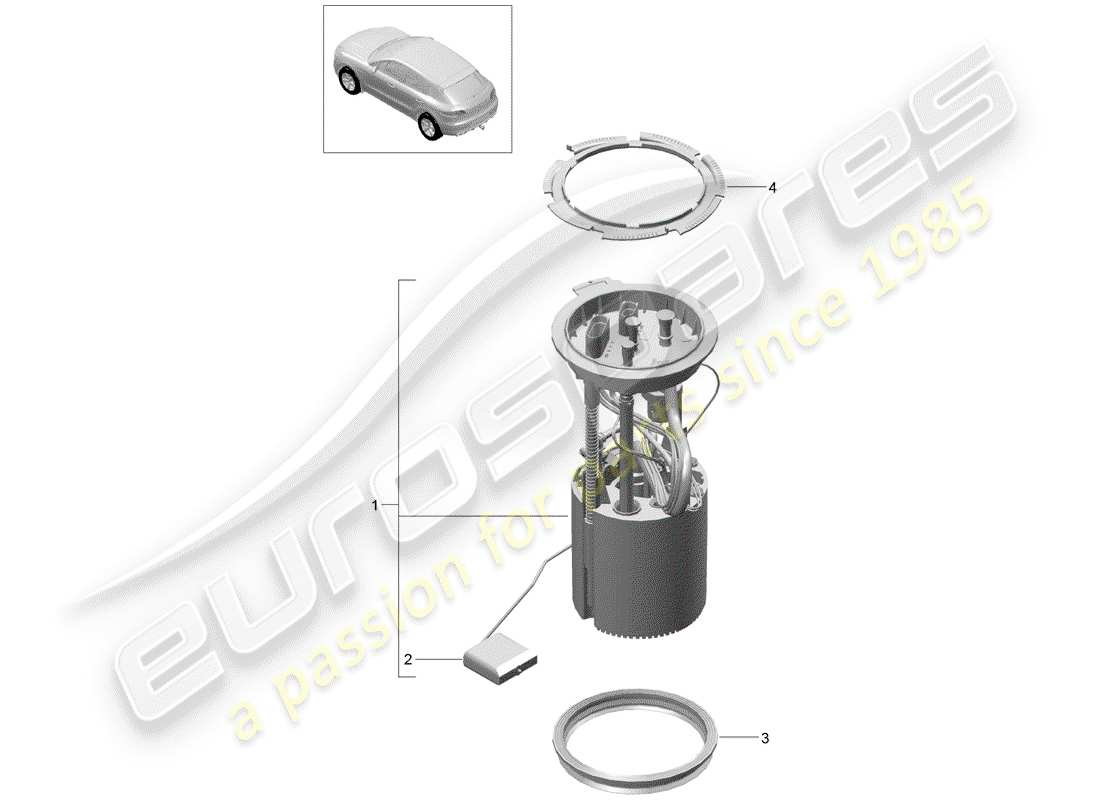 porsche 2015 (macan) fuel pump parts diagram