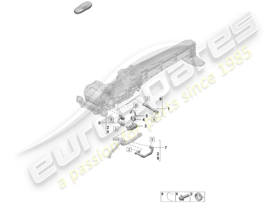 porsche 2020 (992-1) front axle differential part diagram