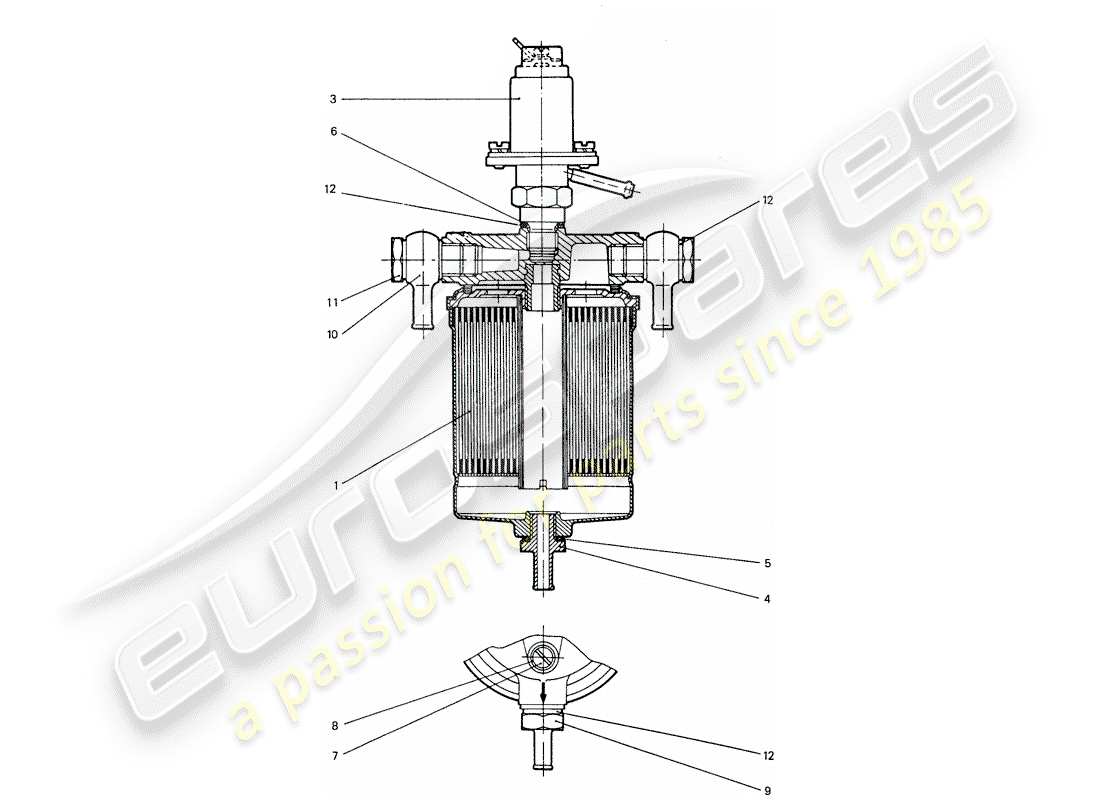 porsche 1976 (911) fuel filter - complete part diagram