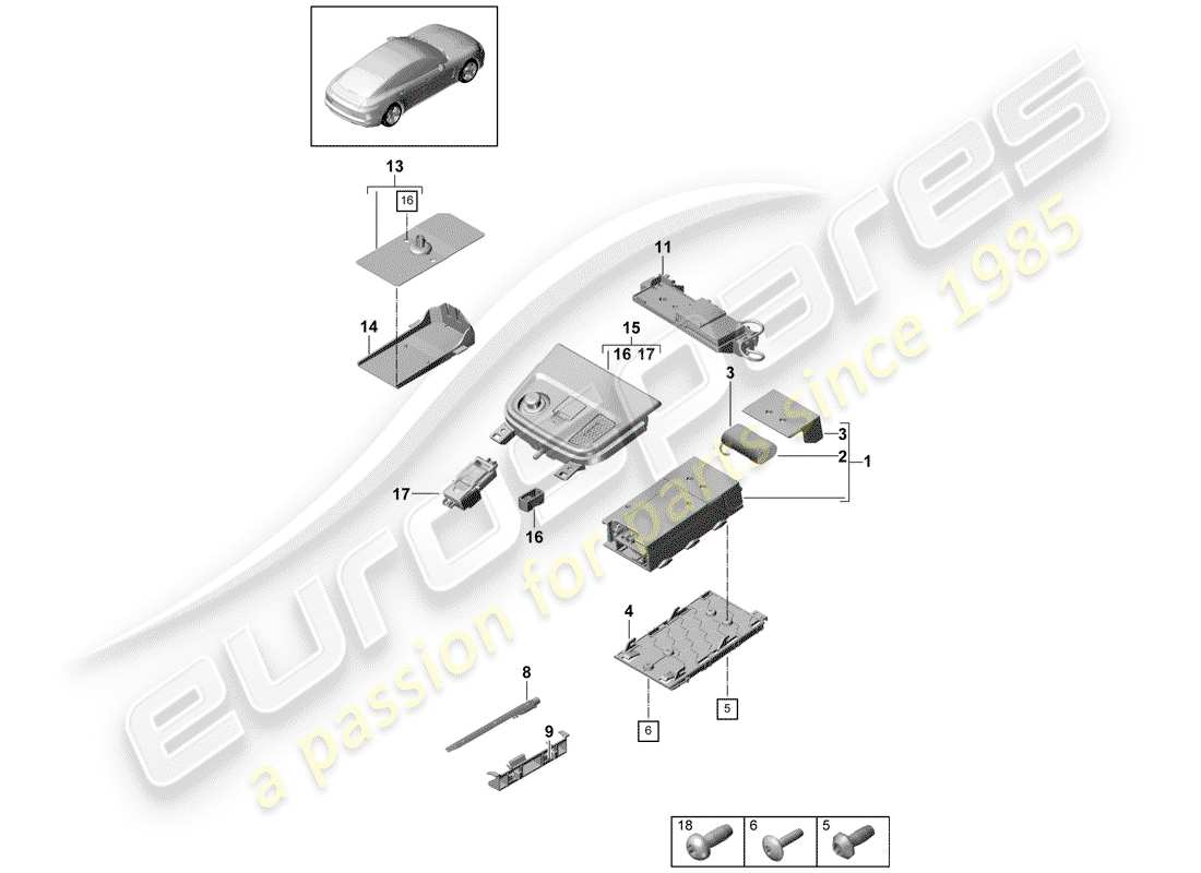 porsche 2019 (panamera 971-1) for vehicles with telephone part diagram