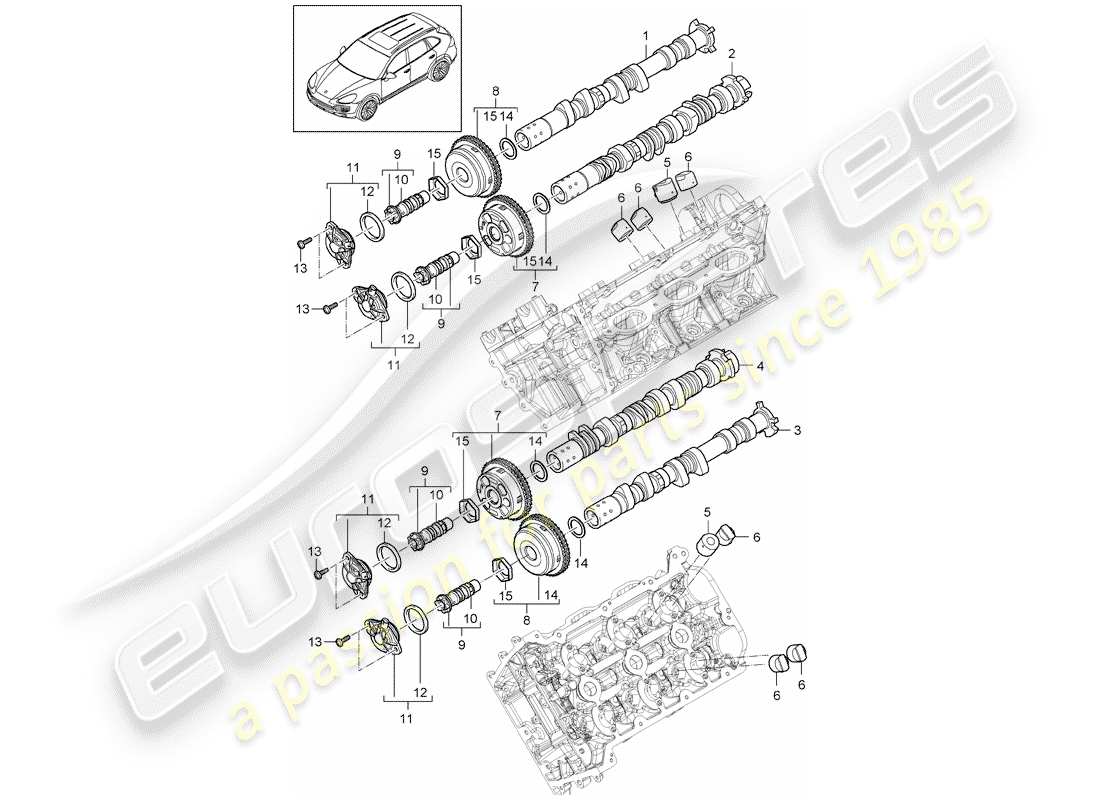 porsche 2012 (cayenne e2 92a) camshaft part diagram