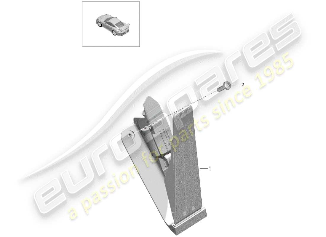 porsche 991 turbo (2014) brake and acc. pedal assembly part diagram