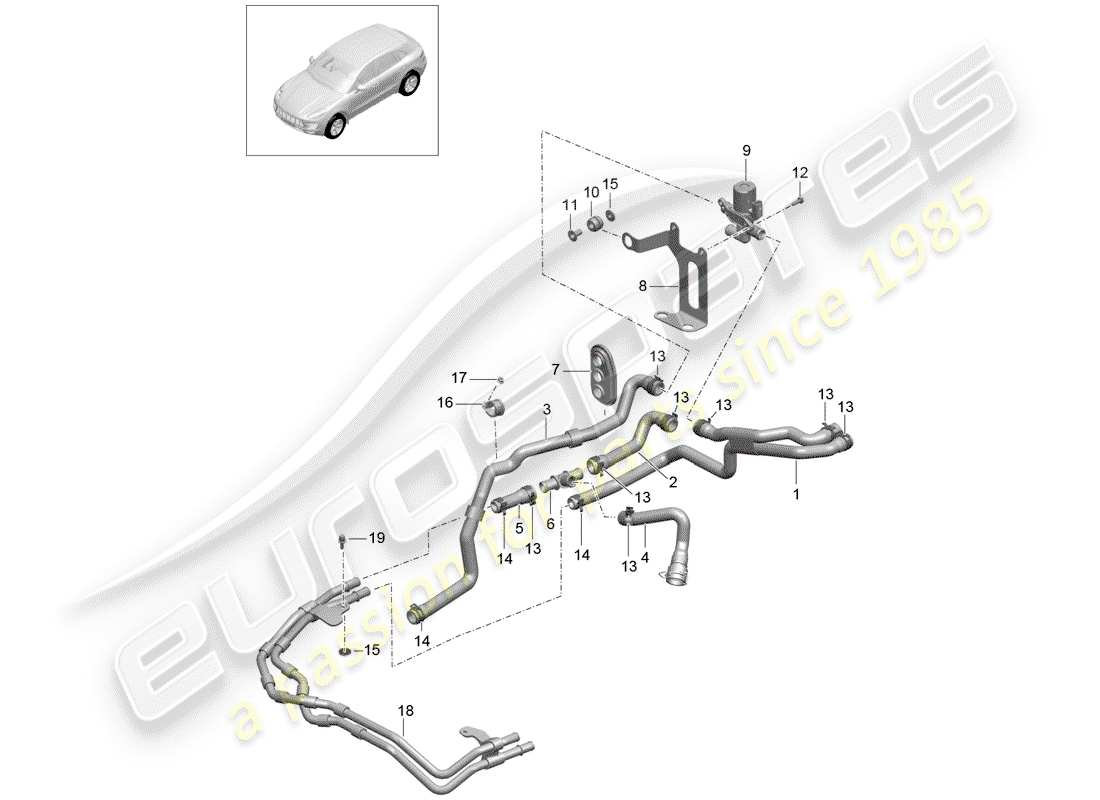 porsche 2017 (macan) heater parts diagram