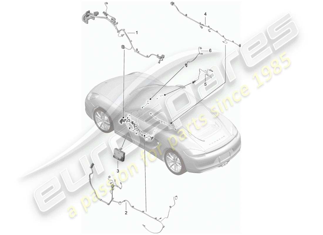 porsche 2014 (981 cayman) wiring harnesses parts diagram
