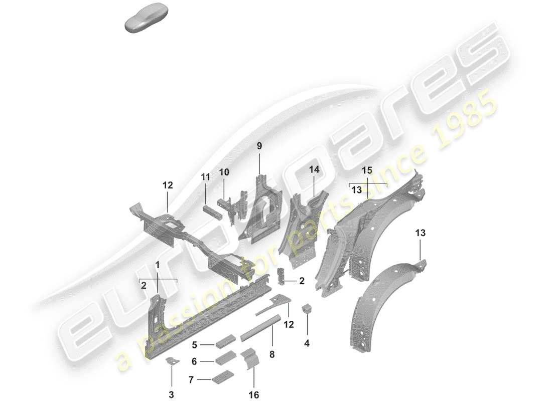 porsche 2020 (992-1) sill part diagram