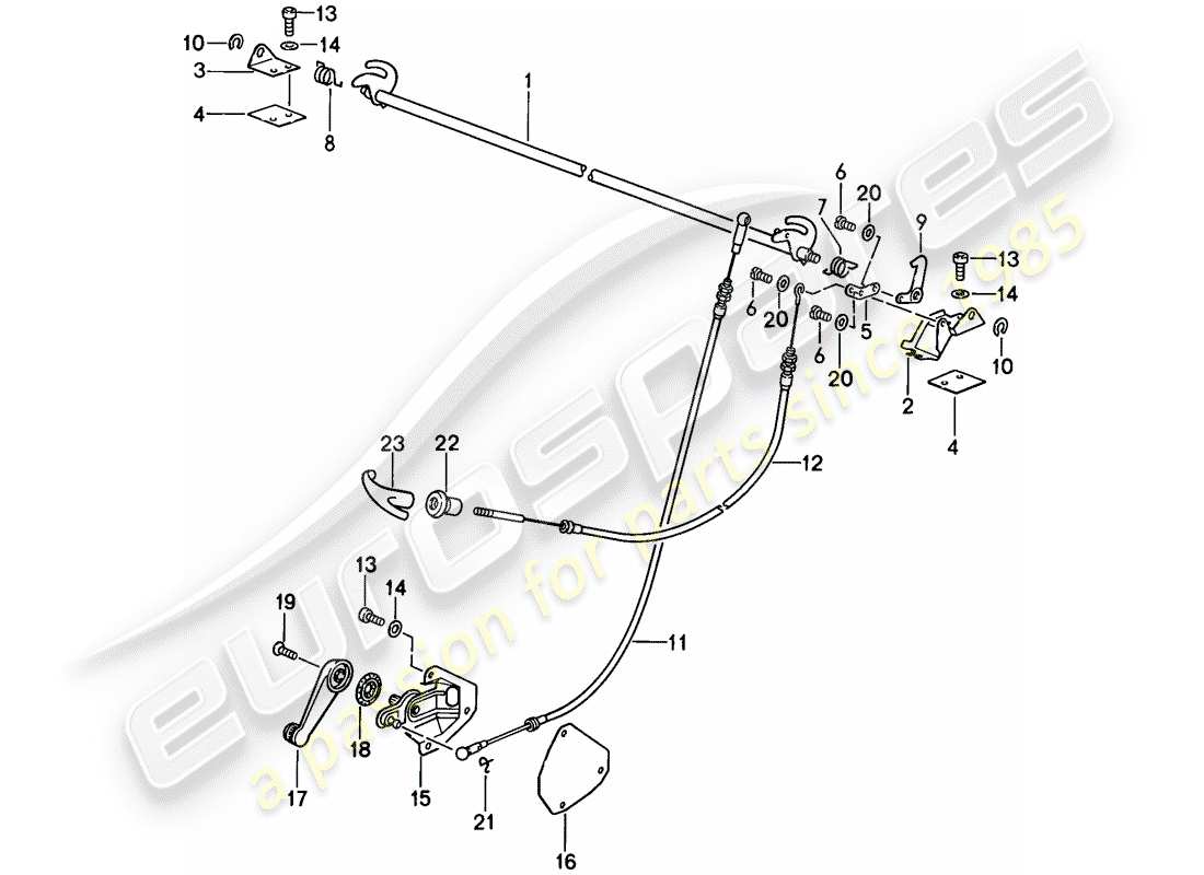porsche 1987 (911) rear covering - relay shaft - single parts - d - mj 1989>> - mj 1989 part diagram