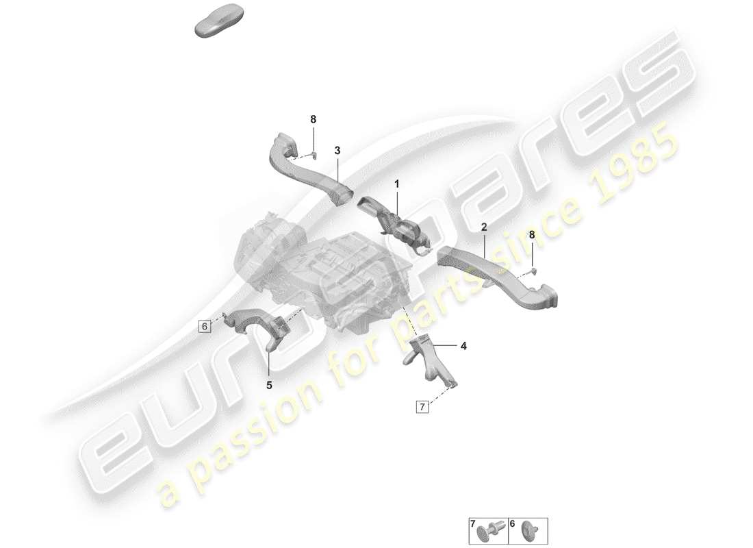 porsche 2020 (992-1) air conditioner part diagram