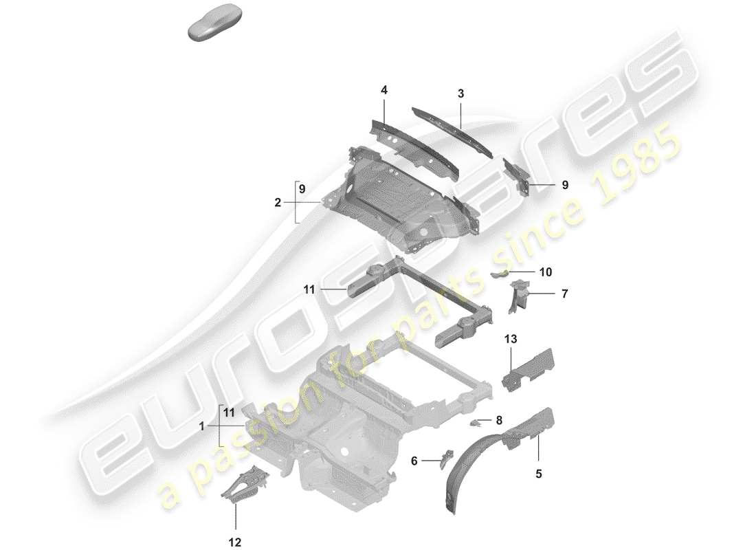 porsche 2020 (992-1) rear end part diagram