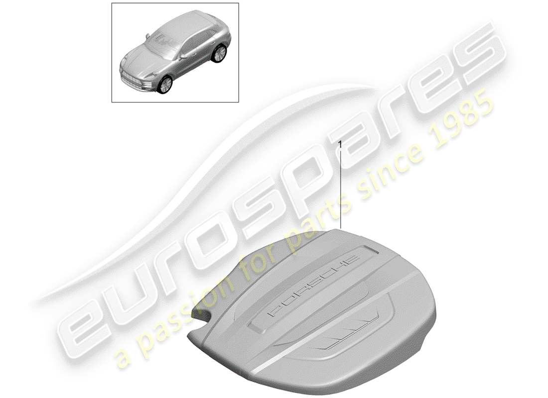 porsche 2020 (macan) engine cover part diagram