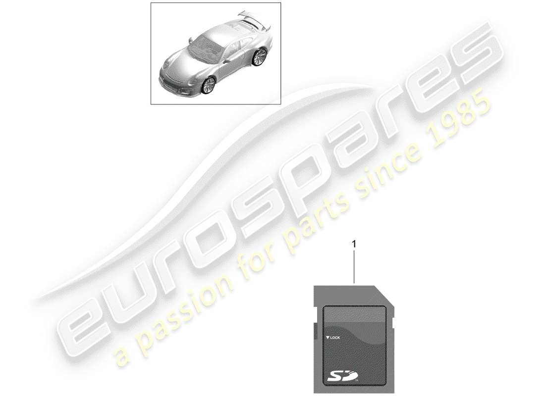 porsche 2016 (991-1 r/gt3/rs) sd card part diagram