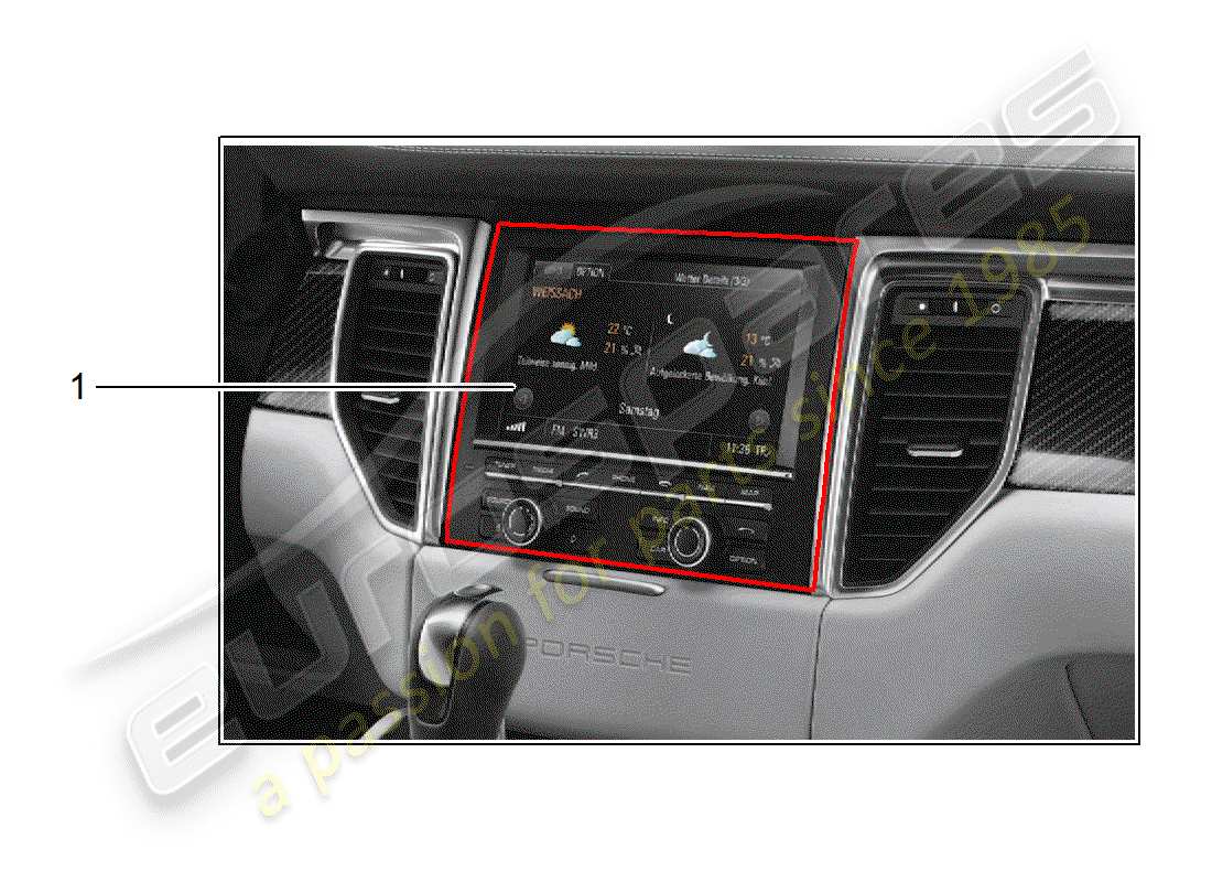 porsche 2018 (tequipment macan) installation kit part diagram