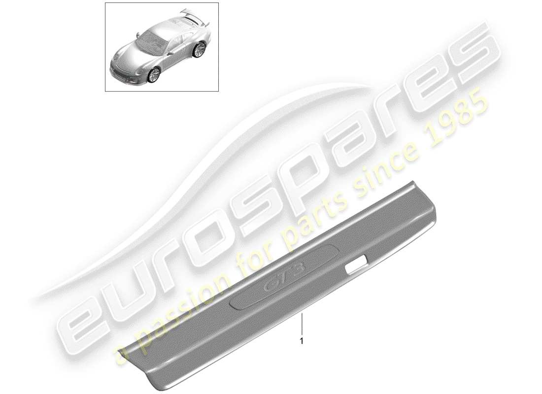 porsche 991r/gt3/rs (2014) scuff plate - sill panel parts diagram