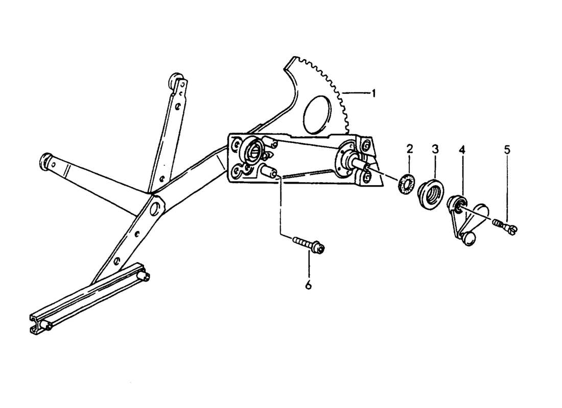 porsche 1994 (964) window regulator - manually part diagram