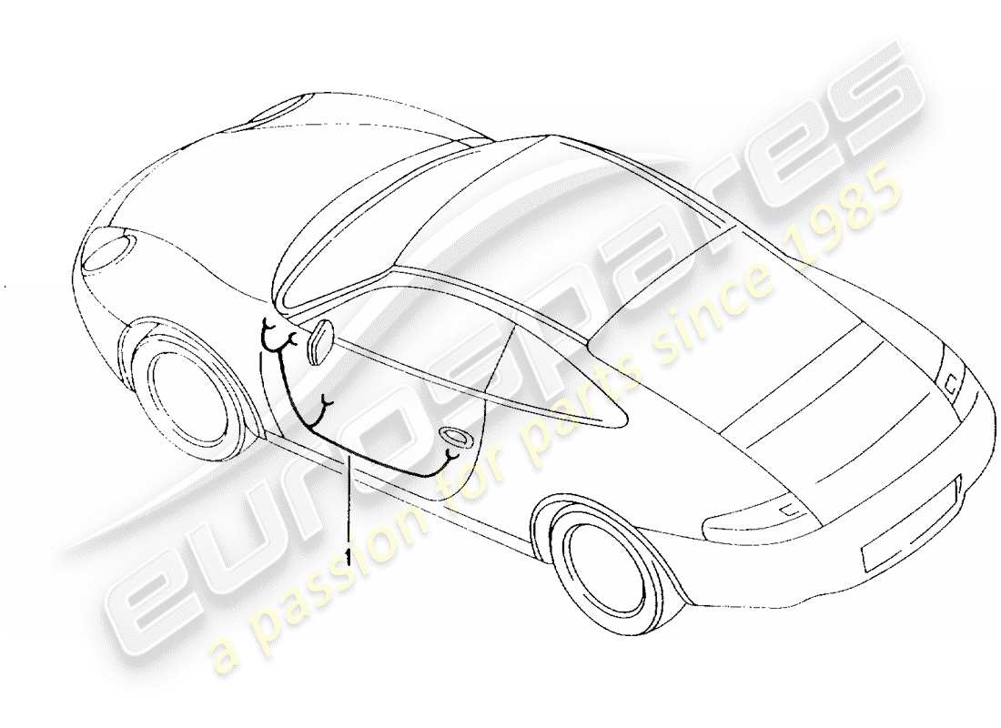 porsche 2002 (996) wiring harnesses - driver's door - passenger's door - operating mechanism - convertible top - sub frame part diagram