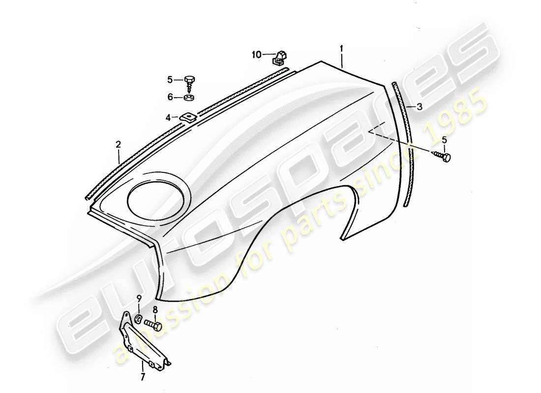 porsche 1995 (928) fender part diagram