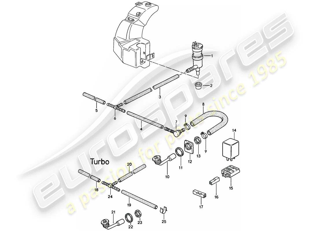 porsche 1986 (944) headlight washer system parts diagram