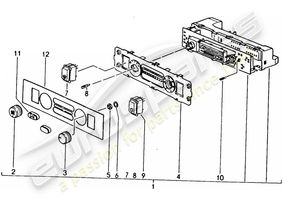 porsche 1986 (944) control switch parts diagram